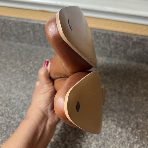 Durango Slip On Brown Leather Classic Western Ankle Bootie Womens 9M Pointed Toe - Picture 7 of 12